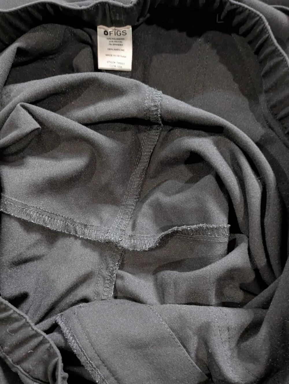 Figs Black Cairo Cargo Zip Up Drawstring Scrub Pant M